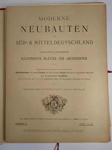 Moderne Neubauten. Erster Jahrgang in 10 Lieferungen, Wilhelm Kick, 100 Tafeln