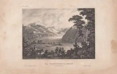 Bey Weisskirchen im Banate (Neramündung). aus Meyers Universum, Stahlstich. 1850