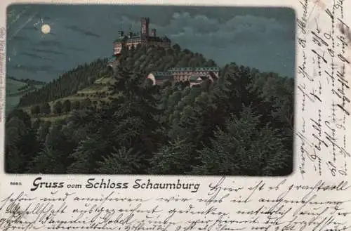 AK Gruss vom Schloss Schaumburg. Litho ca. 1900, Postkarte. Ca. 1900