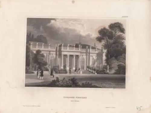 Schloss Neuilly bei Paris. aus Meyers Universum, Stahlstich. Kunstgrafik, 1850