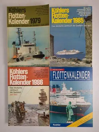 4x Köhlers Flottenkalender 1979 / 1985 / 1986 / 2000, Jahrbuch der Seefahrt