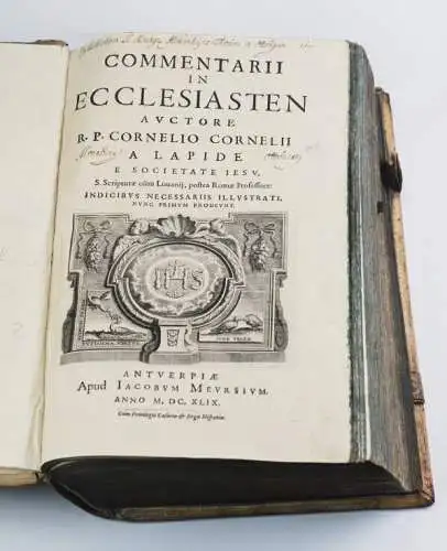 Buch: Commentarii in Ecclesiasten ... Lapide, Cornelius a, 1649, Jakob Meursius