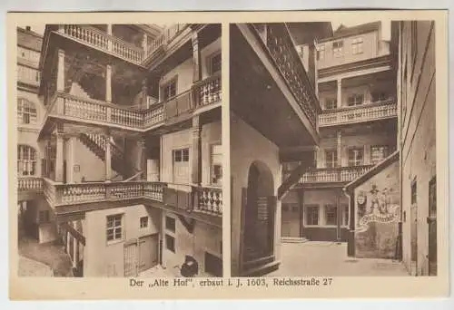AK Der Alte Hof, erbaut i. J. 1603, Reichsstraße 27, ca. 1930, Alfred Krieger