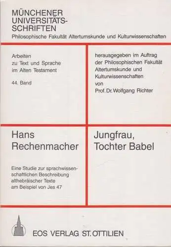 Buch: Jungfrau, Tochter Babel, Rechenmacher, Hans, 1994, EOS Verlag