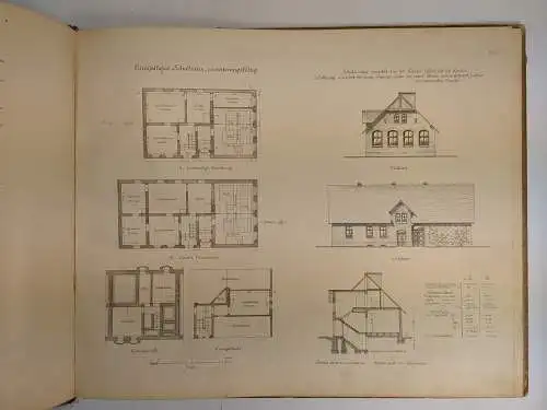 Buch: Bau und Einrichtung ländlicher Volksschulhäuser in Preußen, 1895, 2 Bände