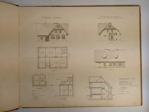 Buch: Bau und Einrichtung ländlicher Volksschulhäuser in Preußen, 1895, 2 Bände