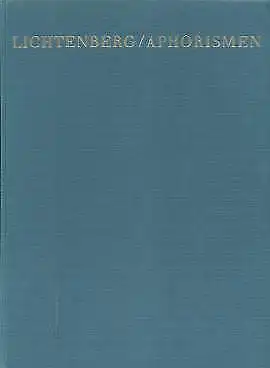 Buch: Aphorismen, Lichtenberg, Maxim. Hochschuldruck, 1961, gebraucht, gut