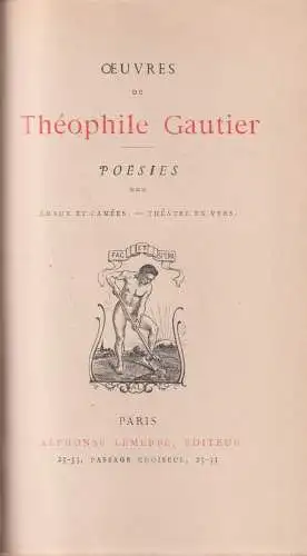 Buch: Oeuvres de Theophile Gautier, Poesies, Emaux et Camees. Theatre en vers