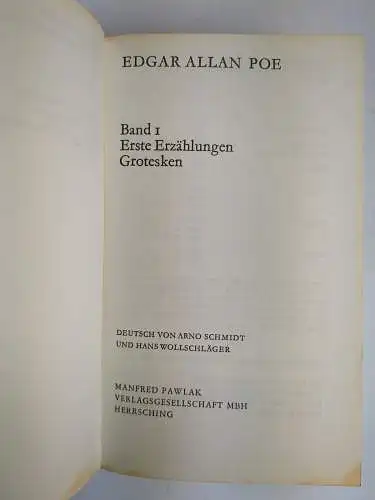 Buch: Edgar Allan Poe - Das Gesamte Werk in zehn Bänden, 1980, Pawlak, 10 Bände