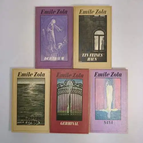 5 Bücher Emile Zola. Die Rougon-Macquart, Rütten & Loening, Germinal, Nana, Haus