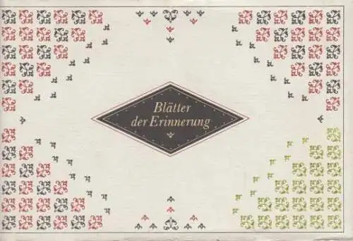 Buch: Blätter der Erinnerung, Henning, Hans. 1988, Verlag für die Frau 69929