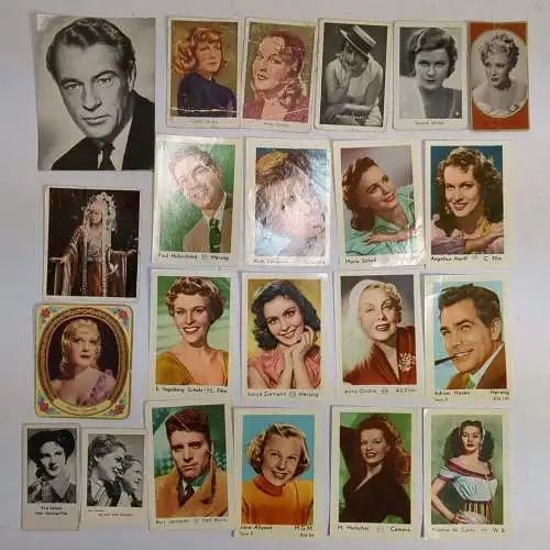 Lot: 22 Zigarettenbilder Schauspieler, Greta Gabo, Lizzi Holzschuh, Eva Leiter..