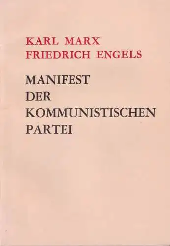 Buch: Manifest der Kommunistischen Partei, Marx/Engels, 1975, gebraucht sehr gut