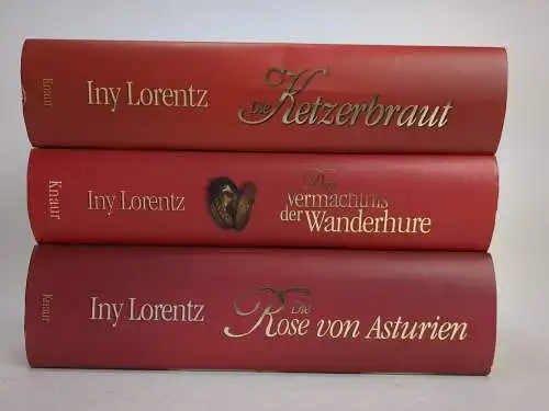 3 Bücher Iny Lorentz: Ketzerbraut, Rose von Asturien, Vermächtnis der Wanderhure