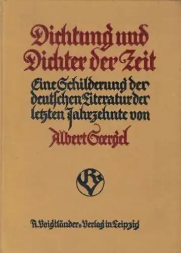 Buch: Dichtung und Dichter der Zeit, Soergel, Albert. 1911