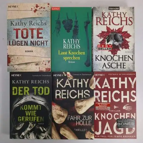 6 Bücher Kathy Reichs, Temperance Brennan, Tote lügen nicht, Knochenjagd ...