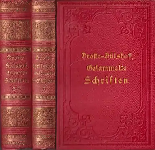 Buch: Gesammelte Schriften, Droste-Hülshoff, 1878, Cotta, 3 Teile in 2 Bänden