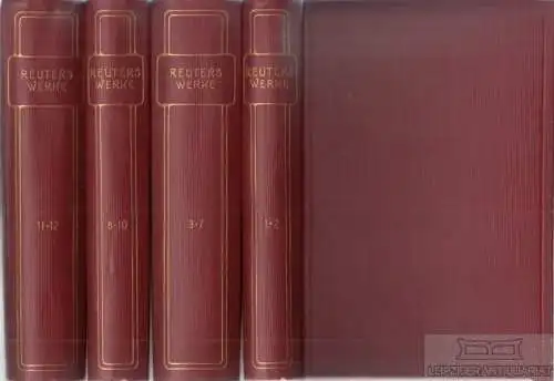 Buch: Reuters Werke in zwölf Teilen, Reuter, Fritz. 12 in 4 Bände, 1900