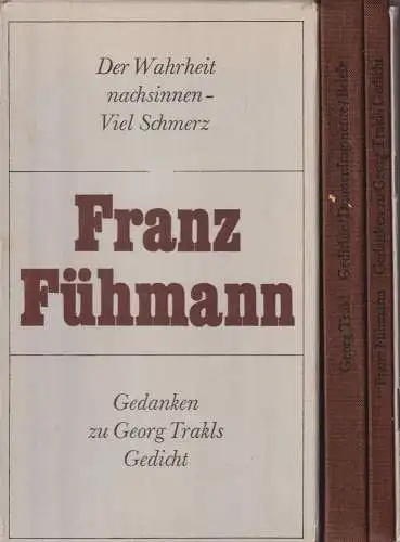 Buch: Der Wahrheit nachsinnen - Viel Schmerz, Fühmann / Trakl, 1981, Reclam