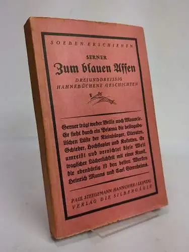 Buch: Zum blauen Affen, Serner, Walter, 1921, Paul Stegemann, Die Silbergäule