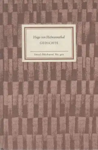 Insel-Bücherei 461, Gedichte, Hofmannsthal, Hugo von, Insel-Verlag