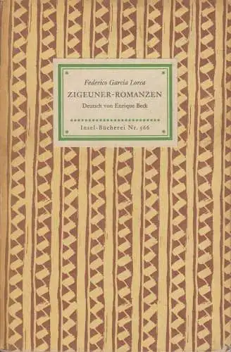 Buch: Zigeuner-Romanzen, Garcia Lorca, Federico. Inselbücherrei, 1953