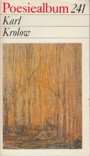 Buch: Poesiealbum 241, Krolow, Karl. Poesiealbum, 1987, Verlag Neues Leben