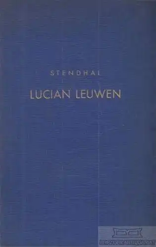 Buch: Lucian Leuwen, Stendhal. 2 in 1 Bände, 1924, Georg Müller Verlag