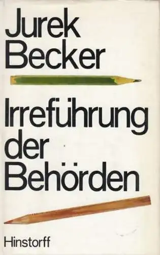 Buch: Irreführung der Behörden, Becker, Jurek. 1974, Hinstorff Verlag