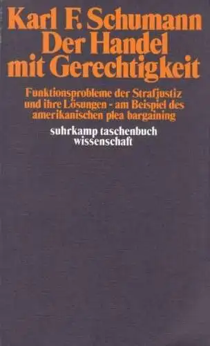 Buch: Der Handel mit Gerechtigkeit, Schumann, Karl F. 1977, Suhrkamp Verlag