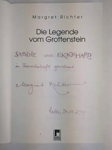 Buch: Die Legende vom Grottenstein, Magret Richter, 2004, SIGNIERT!, 2 Bände