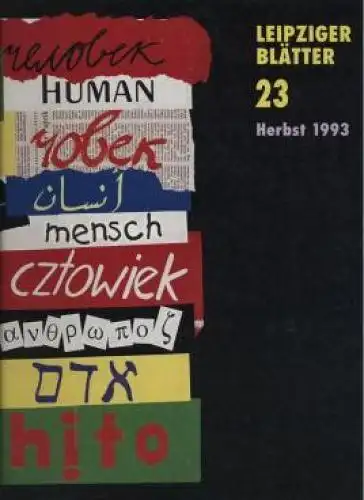 Buch: Leipziger Blätter. Heft 23, Gosch, Werner. 1993, Kulturstiftung Leipzig