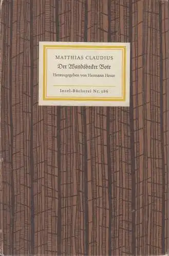 Insel-Bücherei 186, Der Wandsbecker Bote, Claudius, Matthias. 1965