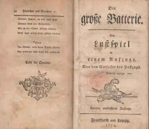 Buch: Alceste, Wieland, Christoph Martin. 1773, Weidmanns Erben und Reich