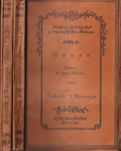 Buch: Feuer, Roman in zwei Bänden. d'Annunzio, Gabriele, S. Fischer, 2 Bände