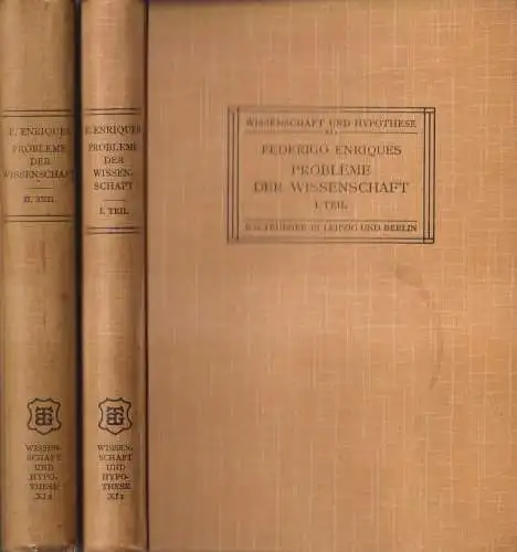 Buch: Probleme der Wissenschaft I.+II. Teil. F. Enriques, 1910, 2 Bände, Teubner