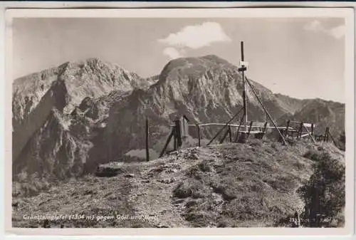 AK Grünsteingipfel (1304 m) gegen Göll und Brett, ca. 1937, L. Ammon