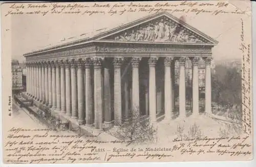 AK Paris - Eglise de la Madeleine, ca. 1902, gelaufen, gebraucht, gut