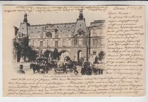 AK Paris - Le Louvre (Pont des Saints-Peres), ca. 1902, gelaufen, gebraucht, gut