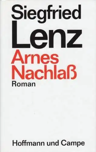 Buch: Arnes Nachlaß, Lenz, Siegfried. 1999, Hoffmann und Campe, gebraucht, gut