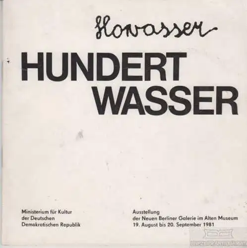 Buch: Hundertwasser, Hoffmann, Hans-Joachim. 1981, ohne Verlag, gebraucht, gut