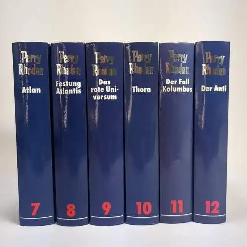 6 Bücher Perry Rhodan 7-12 (blau), 2. Zyklus: Atlan und Arkon, 6 Bände