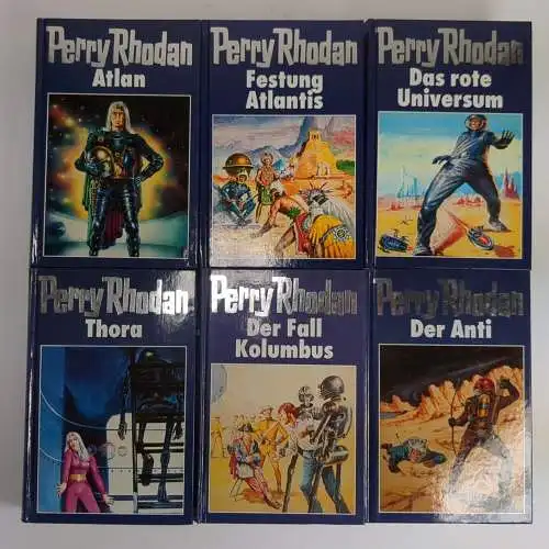 6 Bücher Perry Rhodan 7-12 (blau), 2. Zyklus: Atlan und Arkon, 6 Bände