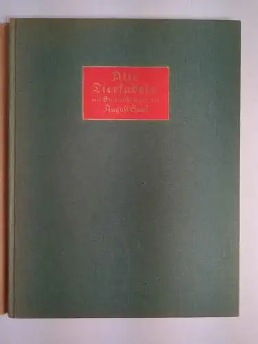 Buch: Alte Tier Fabeln aus Karl Wilhelm Ramlers Fabellese, 1920, Paul Cassirer