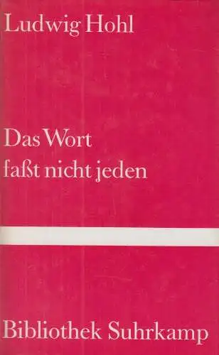 Buch: Das Wort faßt nicht jeden, Hohl, Ludwig, 1980, gebraucht, gut