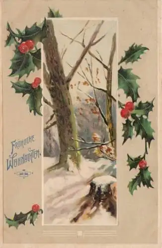 Weihnachtskarte - Fröhliche Weihnachten, Postkarte. Weihnachtskarte, 1911