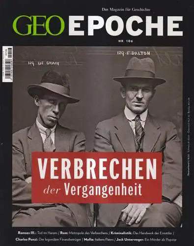 GEO Epoche Nr. 106/2020: Verbrechen der Vergangenheit, mit DVD, wie neu