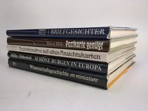 5 Bücher Philatelie: Briefgesichter; Postkarte genügt; Technikmotive auf alten..