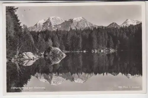 AK Göllspiegelung am Hintersee, ca. 1936, L. Ammon, gelaufen, gebraucht, gut