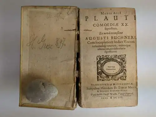 Buch: Marci Acci Plauti Comoediae XX. Superstites, Plautus, 1659, Tobiae Mevii